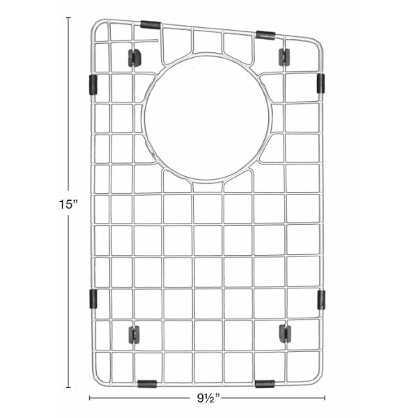 Stainless Steel Bottom Grid - Fits in Right Bowl of Karran Sinks - QT-711, QU-711