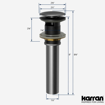 Pop-Up Bathroom Sink Drain with Overflow In Stainless Steel