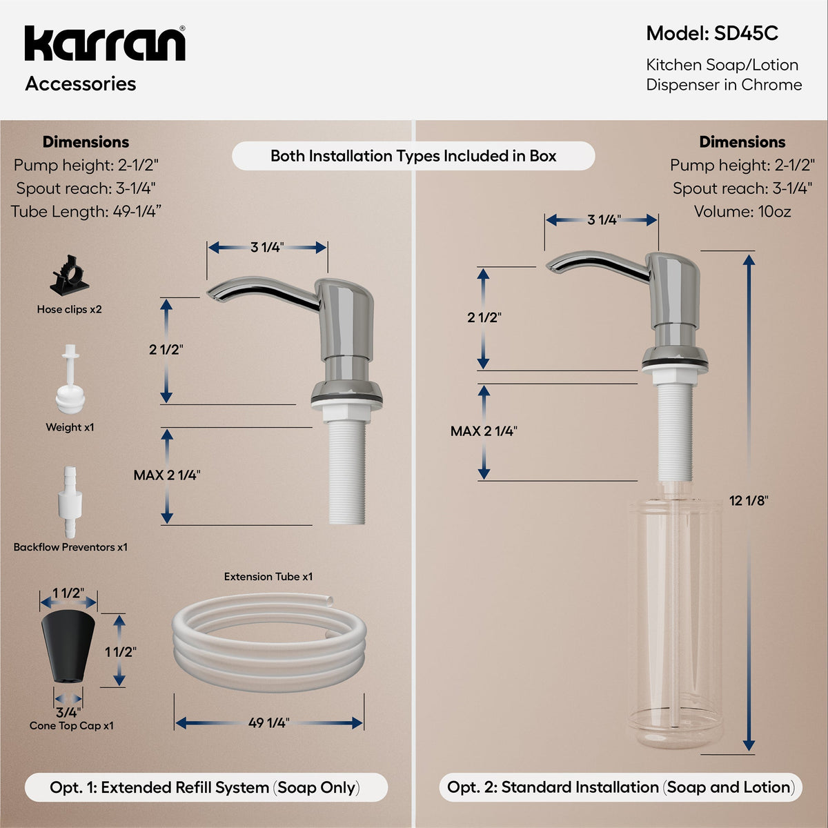 Karran SD45 Soap Dispenser In Chrome