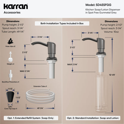 Karran SD45 Soap Dispenser In Spot-Free Gunmetal Grey