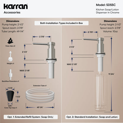 Karran SD55 Soap Dispenser In Chrome