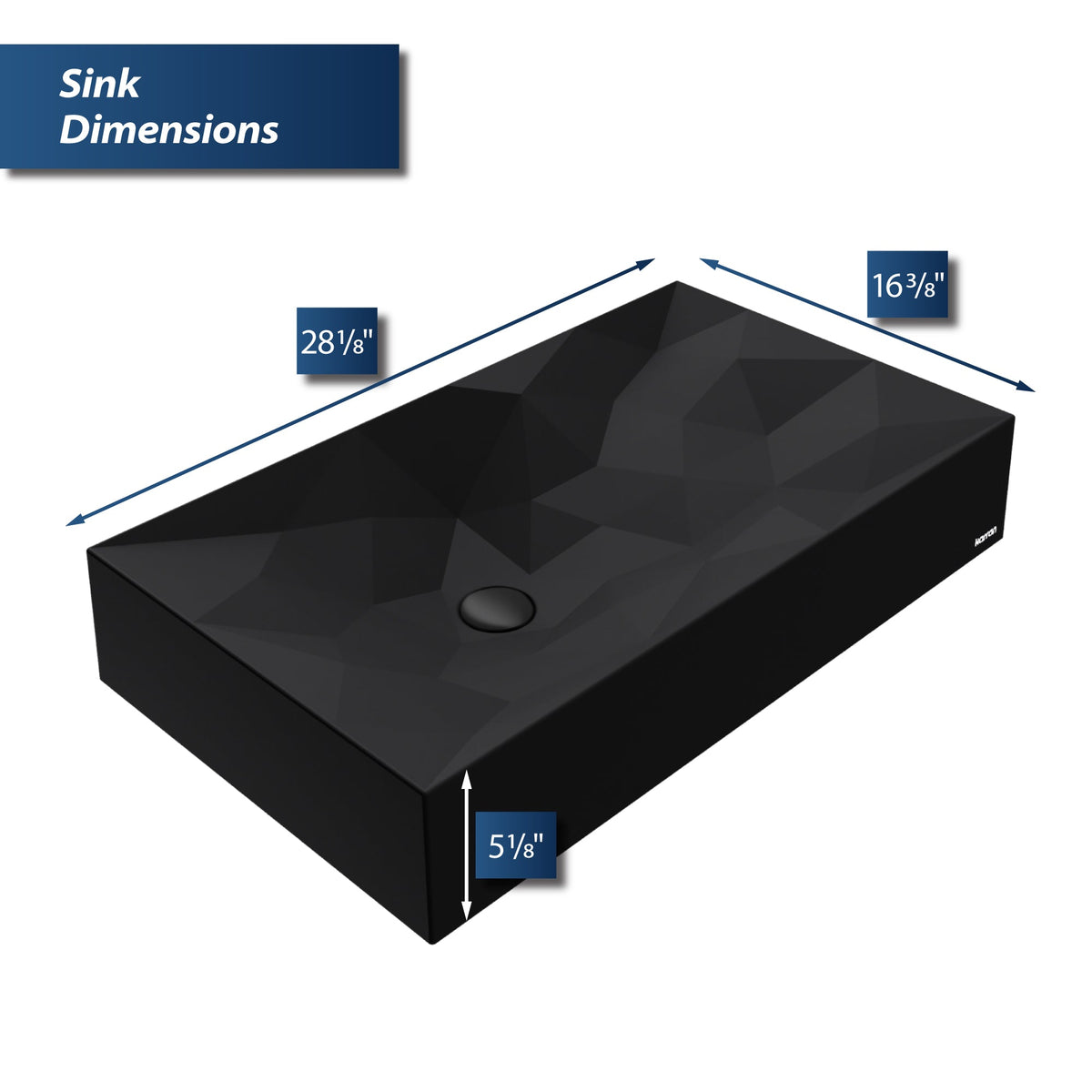28-1/8" Vessel Quartz Composite Bathroom Sink In Black