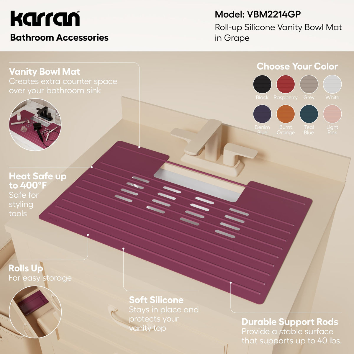 Grape Vanity Bowl Mat