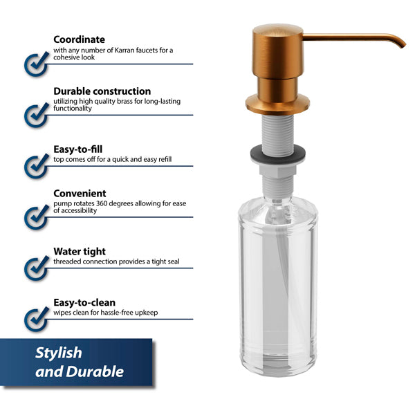 Soap/Lotion Dispenser In Brushed Copper