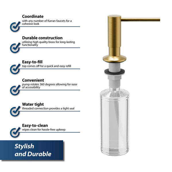 Soap/Lotion Dispenser In Brushed Gold