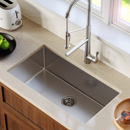 Select 32" Undermount 16 Gauge Single Bowl Stainless Steel Kitchen Sink with Accessories