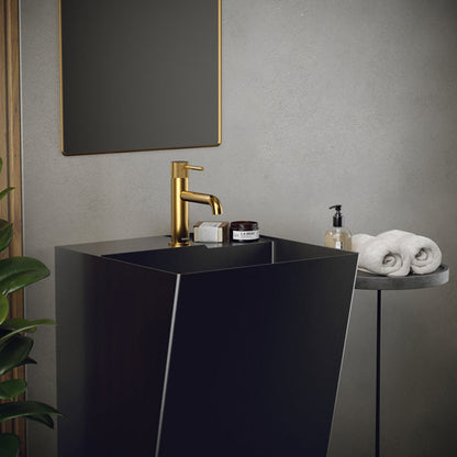 19-3/4" Pedestal Stainless Steel Bathroom Sink In Gunmetal Grey