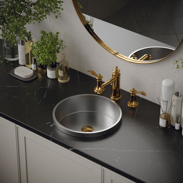 15" Top Mount Stainless Steel Bathroom Sink In Stainless Steel