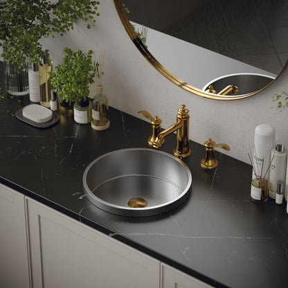 15" Top Mount Stainless Steel Bathroom Sink In Stainless Steel