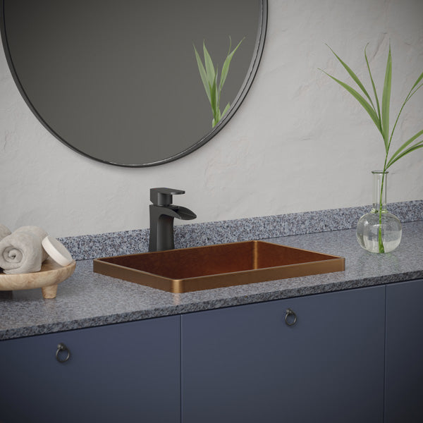 20" Top Mount Stainless Steel Bathroom Sink In Brushed Copper