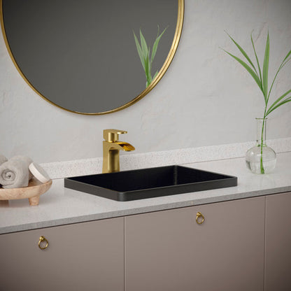 20" Top Mount Stainless Steel Bathroom Sink In Gunmetal Grey