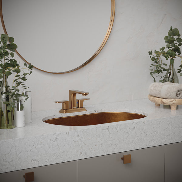 27-1/2" Undermount Stainless Steel Bathroom Sink In Brushed Copper