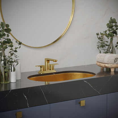 27-1/2" Undermount Stainless Steel Bathroom Sink In Gold