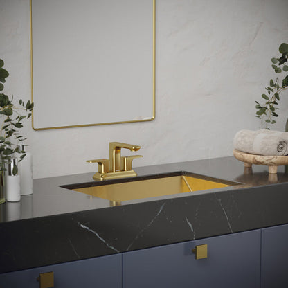 23-5/8" Undermount Stainless Steel Bathroom Sink In Gold