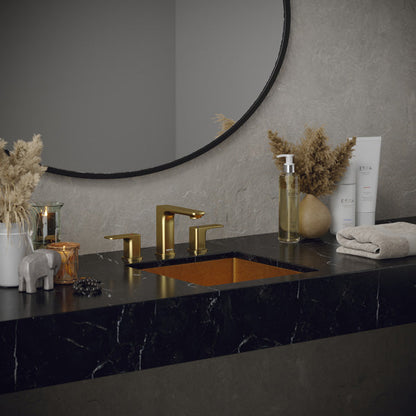 15-3/4" Undermount Stainless Steel Bathroom Sink In Gold