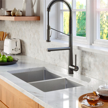 Select 32" Undermount 16 Gauge Double Bowl Stainless Steel Kitchen Sink with Accessories