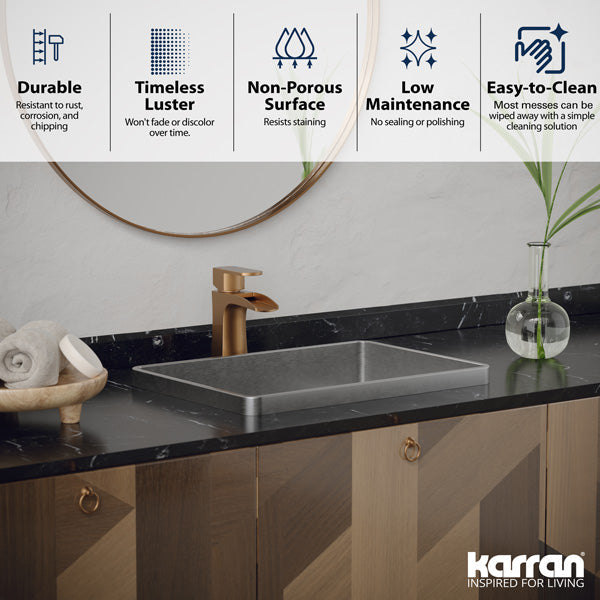 20" Top Mount Stainless Steel Bathroom Sink In Stainless Steel