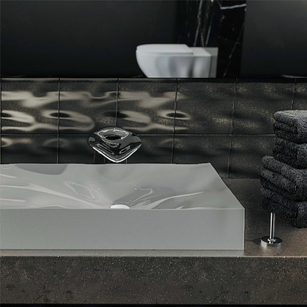 32-1/8" Vessel Quartz Composite Bathroom Sink In Grey