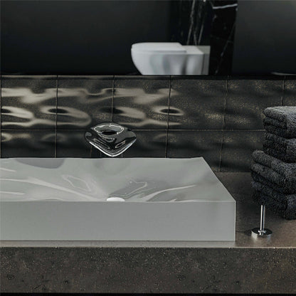 32-1/8" Vessel Quartz Composite Bathroom Sink In Grey
