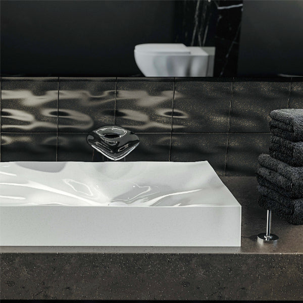32-1/8" Vessel Quartz Composite Bathroom Sink In White