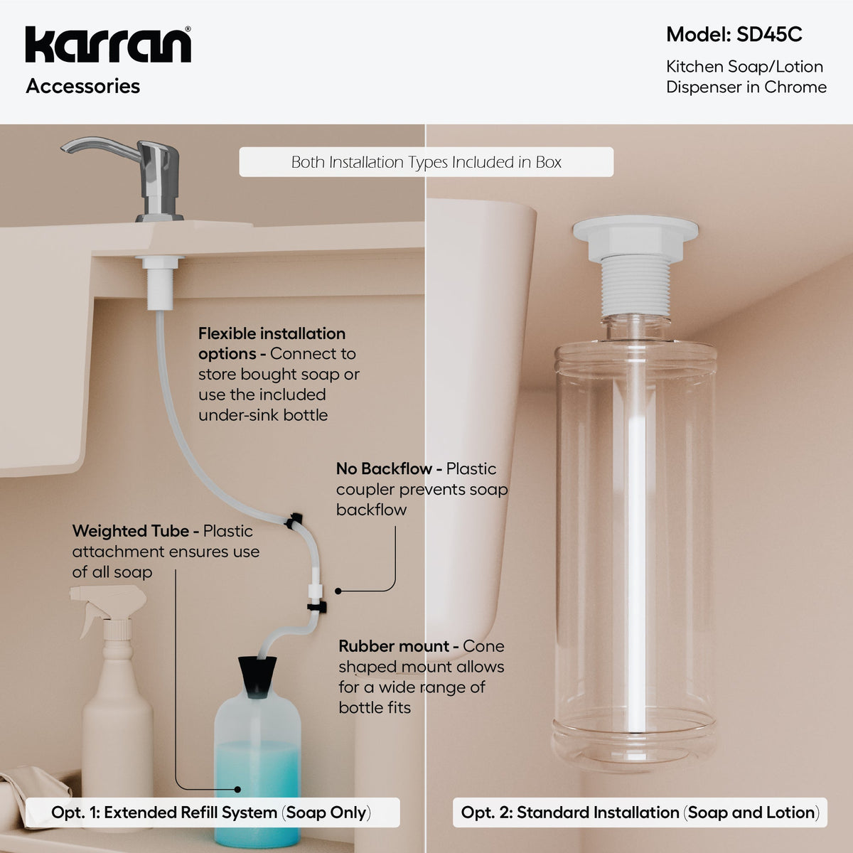 Karran SD45 Soap Dispenser In Chrome