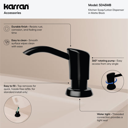 Karran SD45 Soap Dispenser In Matte Black