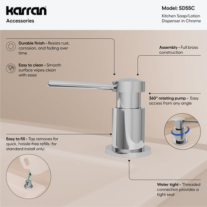 Karran SD55 Soap Dispenser In Chrome