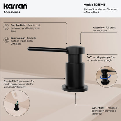 Karran SD55 Soap Dispenser In Matte Black