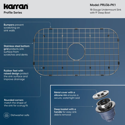 Profile 32" Undermount 18 Gauge Single Bowl Stainless Steel Kitchen Sink with Accessories