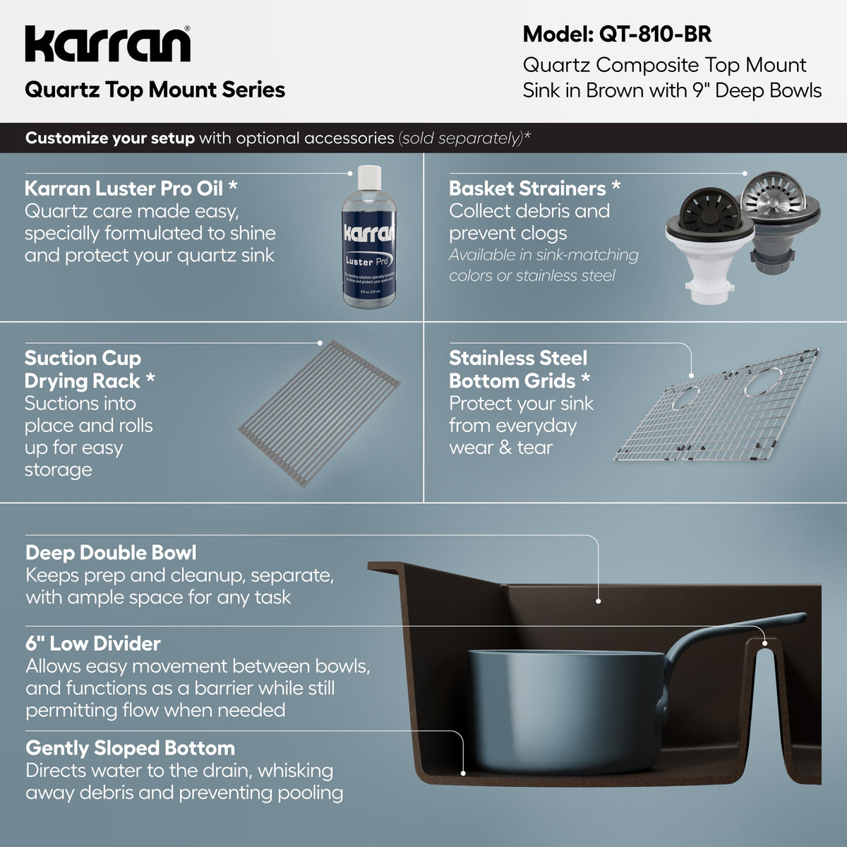 33" Top Mount Double Bowl Quartz Composite Kitchen Sink In Brown