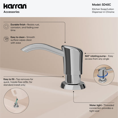 Karran SD45 Soap Dispenser In Chrome