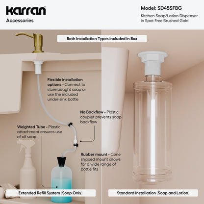 Karran SD45 Soap Dispenser In Spot-Free Brushed Gold