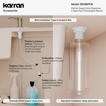 Karran SD45 Soap Dispenser In Spot-Free Champagne Bronze
