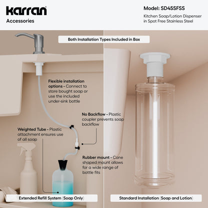 Karran SD45 Soap Dispenser In Spot-Free Stainless Steel