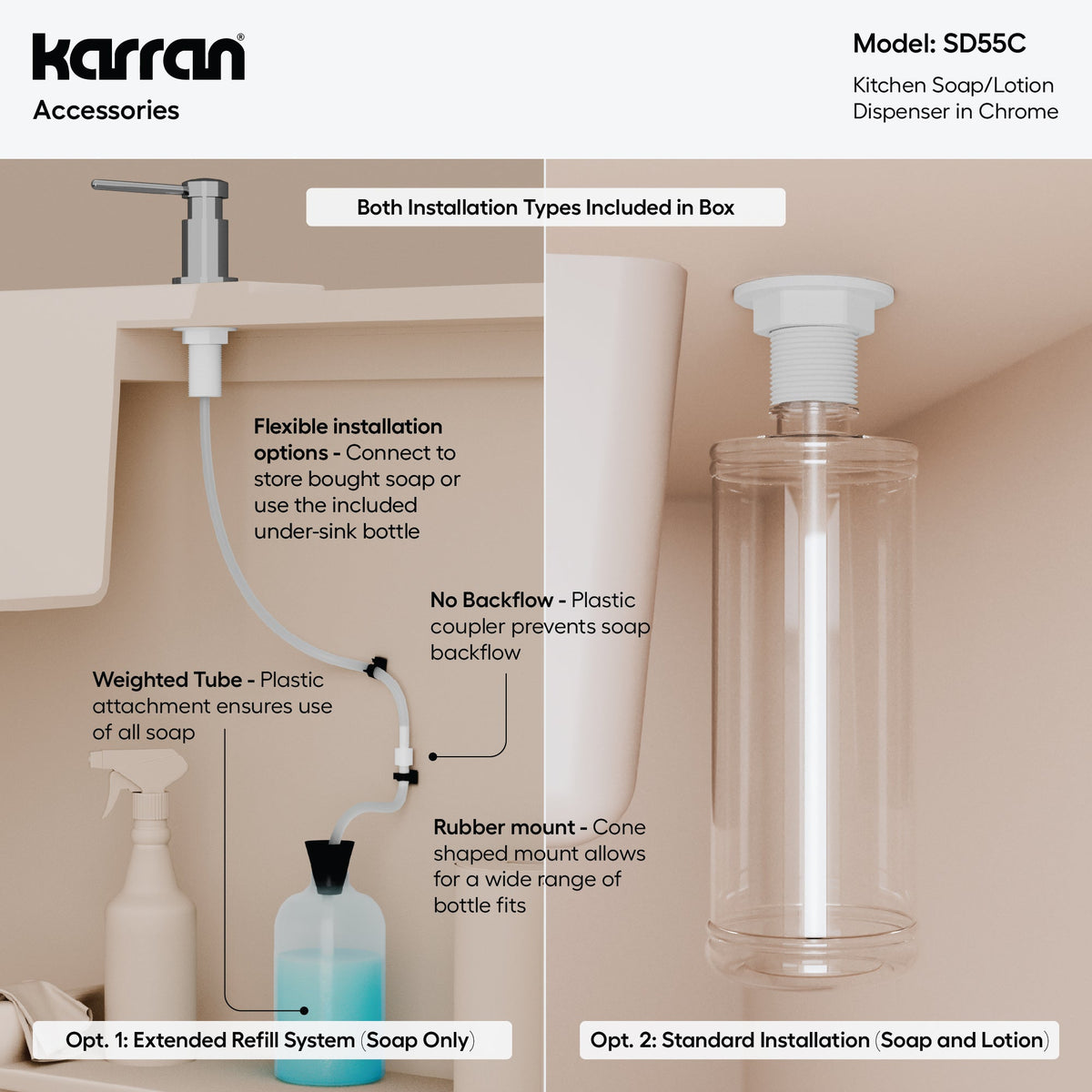 Karran SD55 Soap Dispenser In Chrome