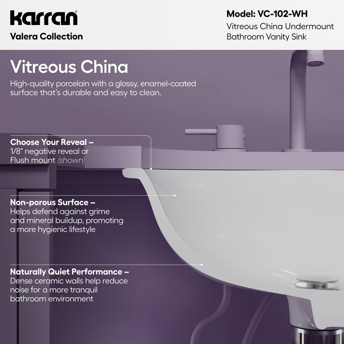 Valera 19" Oval Undermount Vitreous China Bathroom Sink In White