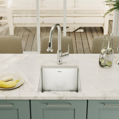Elite 15" Undermount 16 Gauge Single Bowl Stainless Steel Kitchen Sink with Accessories