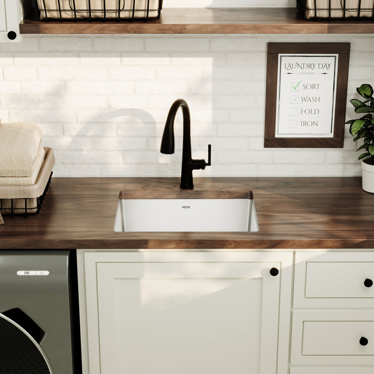 Elite 23" Undermount 16 Gauge Single Bowl Stainless Steel Kitchen Sink with Accessories