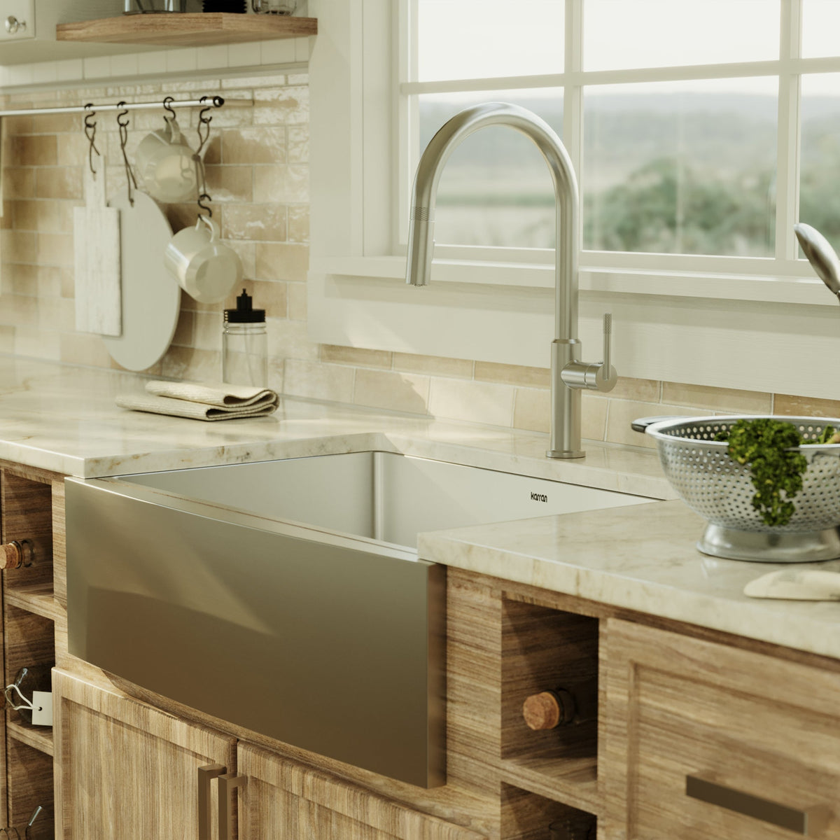 30" Farmhouse Large Single Bowl Stainless Steel Kitchen Sink Kit