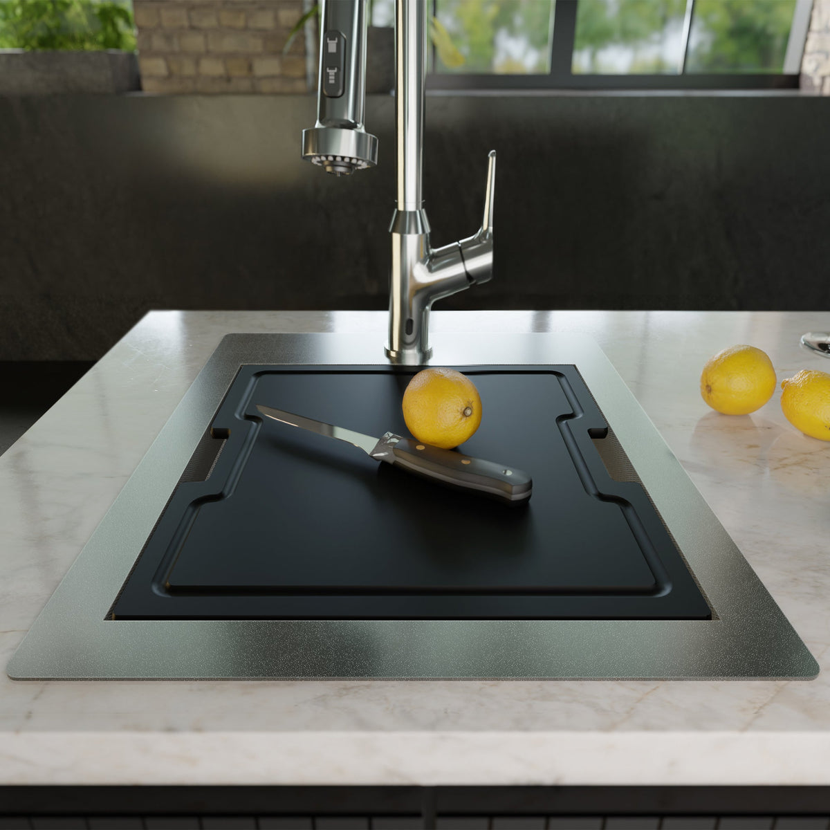 Matrix 17" Top Mount Workstation 16 Gauge Single Bowl Stainless Steel Sink with Accessories