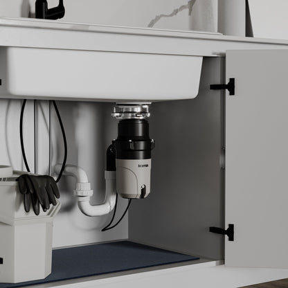 1/3 HP Continuous Feed Garbage Disposal for Kitchen Sinks with Power Cord and Accessories Included