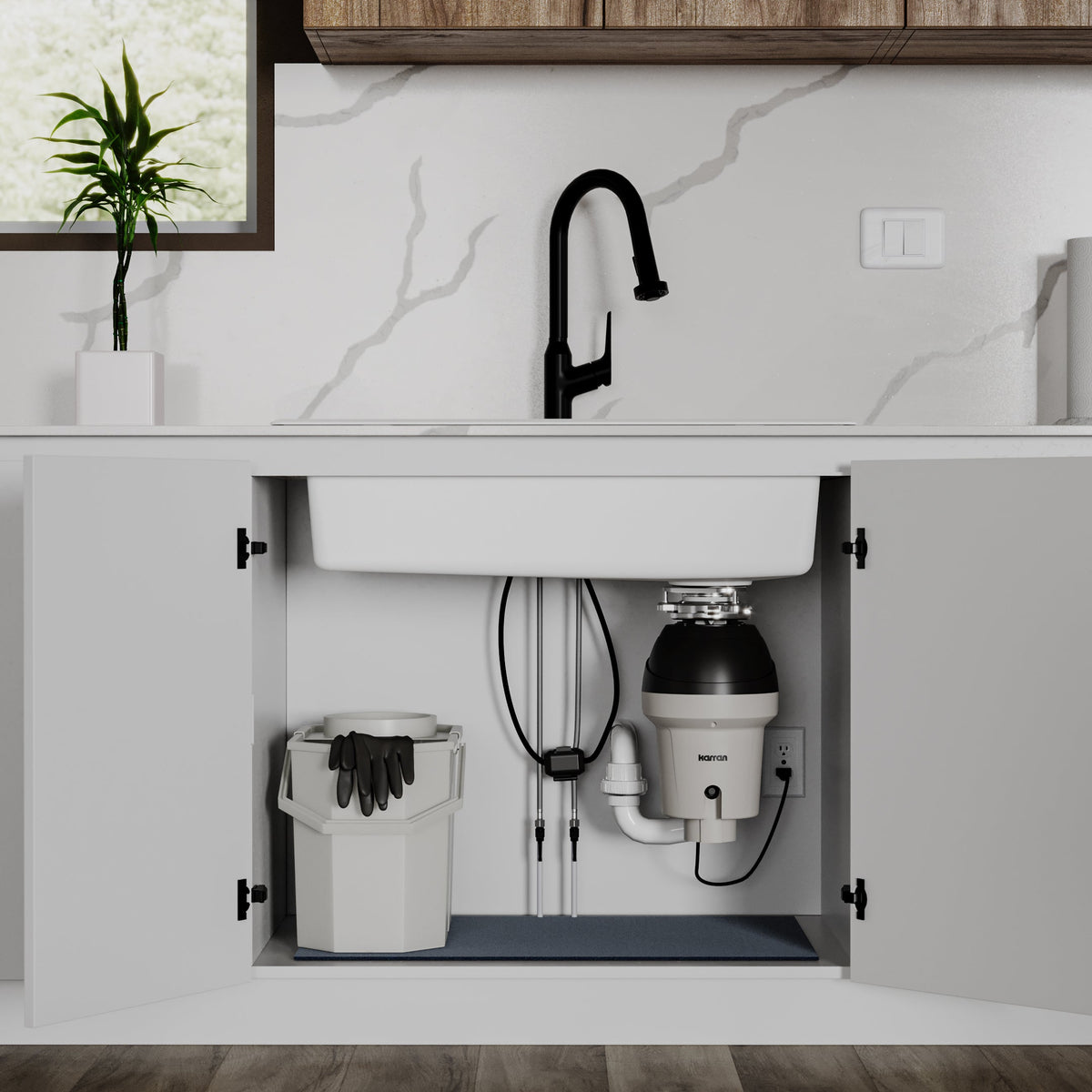 1-1/4 HP Continuous Feed Garbage Disposal for Kitchen Sinks with Power Cord and Accessories included