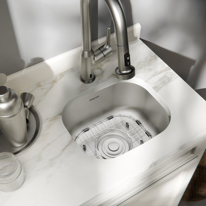 Profile 15" Undermount 18 Gauge Single Bowl Stainless Steel Kitchen Sink with Accessories