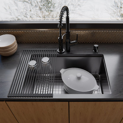 Fusion 27" Undermount 16 Gauge Single Bowl Stainless Steel Sink with Accessories