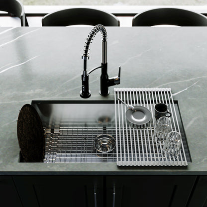 Fusion 33" Undermount 18 Gauge Single Bowl Stainless Steel Sink with Accessories