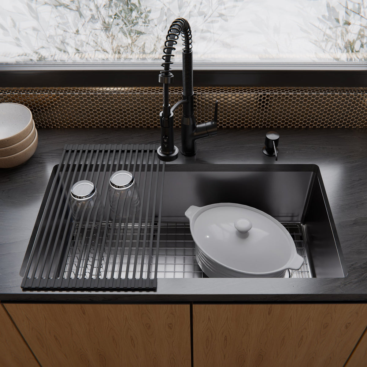 Fusion 33" Undermount 16 Gauge Single Bowl Stainless Steel Sink with Accessories
