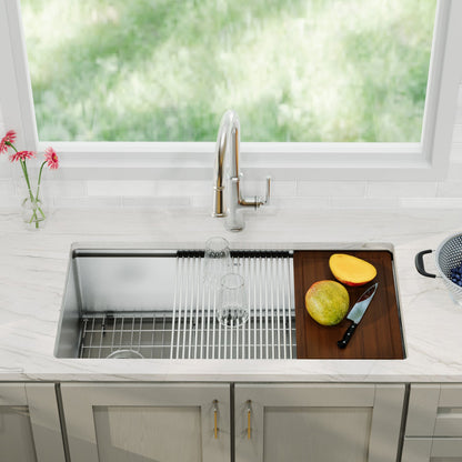 36" Undermount Large Single Bowl Stainless Steel Workstation Kitchen Sink