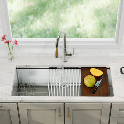 39" Undermount Extra Large Single Bowl Stainless Steel Workstation Kitchen Sink