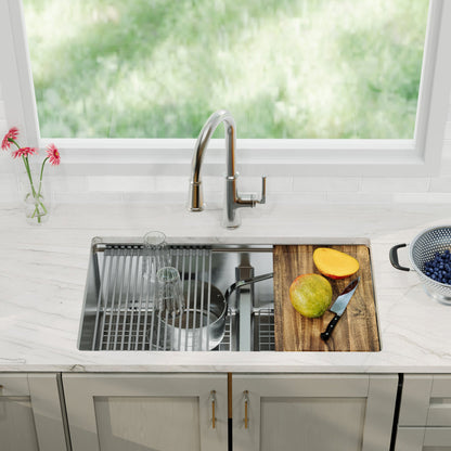 Elite 32" Undermount Workstation 16 Gauge Double Bowl Stainless Steel Kitchen Sink