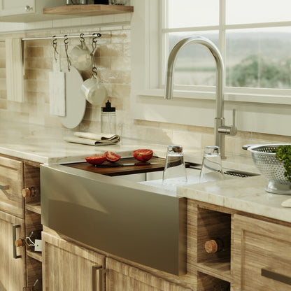 33" Farmhouse Large Single Bowl Stainless Steel Workstation Kitchen Sink